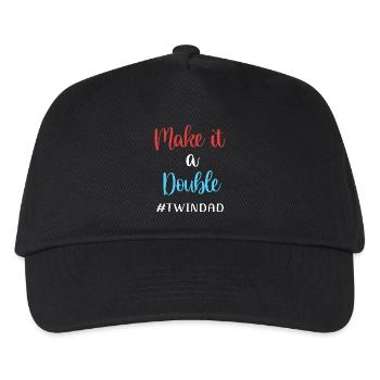 Zwilling Papa Zwillinge Vater - Kinder Basecap - Schwarz - Vorne