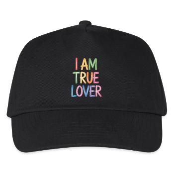 I Am True Lover Colorful Writing Art Print - Kids’ Baseball Cap - black - Front