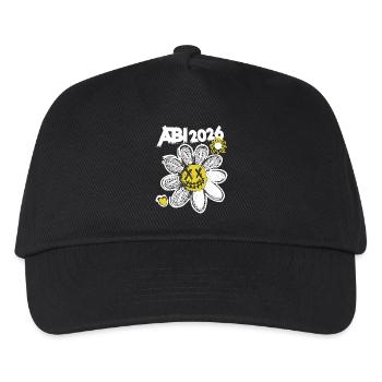 Graffiti Abitur mit gelber Blume Streetwear - Kinder Basecap - Schwarz - Vorne
