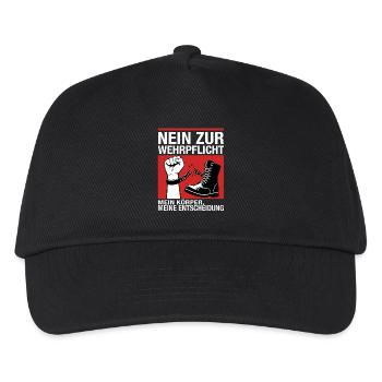 Nein Zur Wehrpflicht - Kinder Basecap - Schwarz - Vorne