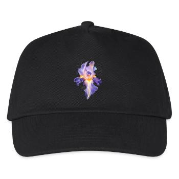 Motif floral abstrait de la fleur d’iris lumineuse - Casquette de baseball Enfant - noir - Devant