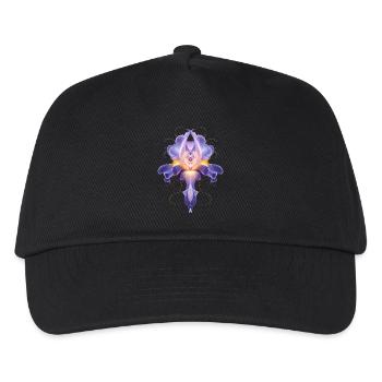 Abstrakte Iris Blüte Leuchtendes Florales Design - Kinder Basecap - Schwarz - Vorne