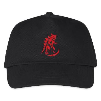 Kätzchen-Kaiju-Brüllen, Catzilla - Kinder Basecap - Schwarz - Vorne