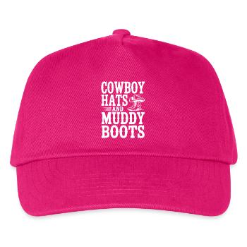 Cowboy Hats and Muddy Boots - Kids’ Baseball Cap - fuchsia - Front