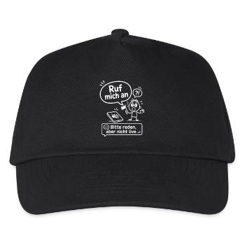 Bitte reden, aber nicht live - Kinder Basecap - Schwarz - Vorne