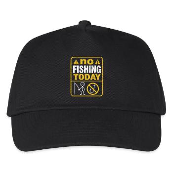 No Fishing Today | Humorous Absent-Minded Fisherman - Kids’ Baseball Cap - black - Front
