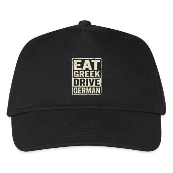 Eat Greek Drive English - Kids’ Baseball Cap - black - Front