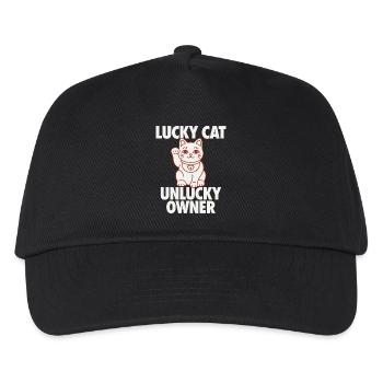 Lucky Cat Unlucky Owner Funny - Kids’ Baseball Cap - black - Front