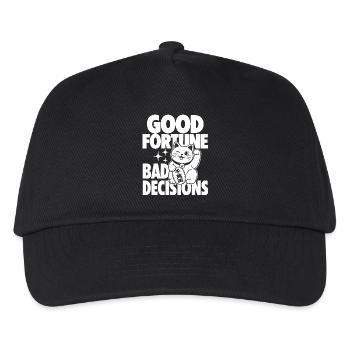 Bonne fortune, mauvaises décisions, chat - Casquette de baseball Enfant - noir - Devant