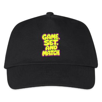 Game Set Match Tennis Shirt, Neon Style - Kids’ Baseball Cap - black - Front