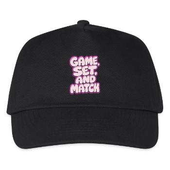 Game Set Match Tennis Shirt, Retro Style - Kids’ Baseball Cap - black - Front