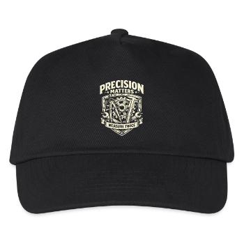 Precision counts – check dimensions twice - Kids’ Baseball Cap - black - Front