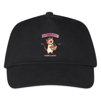Chat à la fraise sucré et juteux - Casquette de baseball Enfant - noir - Devant