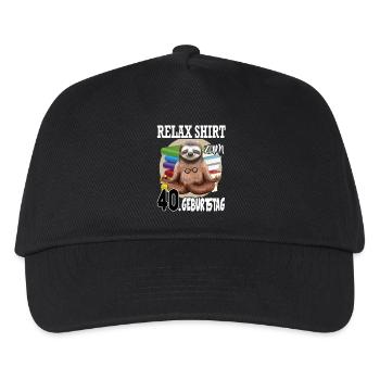 Relax Faultier Geburtstag 40 Jahre Sloth Lustig - Kinder Basecap - Schwarz - Vorne