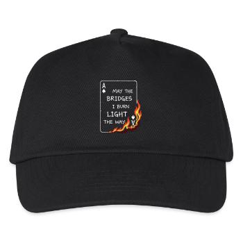 May The Bridges I Burn – Brennende Pokerkarte - Kinder Basecap - Schwarz - Vorne
