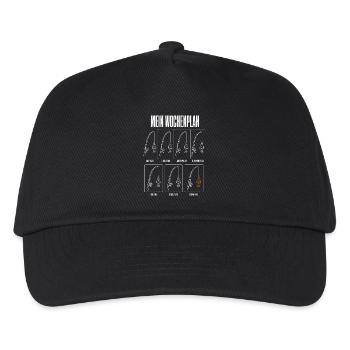 Mein Wochenplan Lustiges Angler Motiv Angeln mit - Kinder Basecap - Schwarz - Vorne