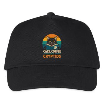 Cats Coffee and Cryptids - Kinder Basecap - Schwarz - Vorne