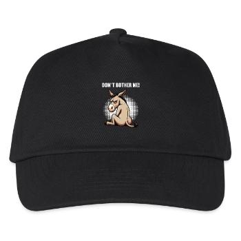 Don't Bother Me Esel Eselchen Eselhalter Muli  - Kinder Basecap - Schwarz - Vorne