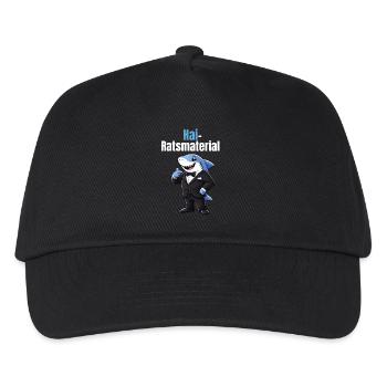 Certified Hairatsmaterial | Lustiger Hai Wortwitz - Kinder Basecap - Schwarz - Vorne