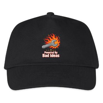 Powered By Bad Ideas Wrench - Kids’ Baseball Cap - black - Front