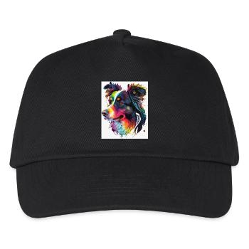 Regenbogen-Porträthund - Kinder Basecap - Schwarz - Vorne