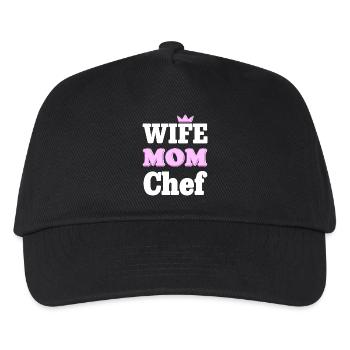 Wife Mom Chef - Statement Design for Moms - Kids’ Baseball Cap - black - Front