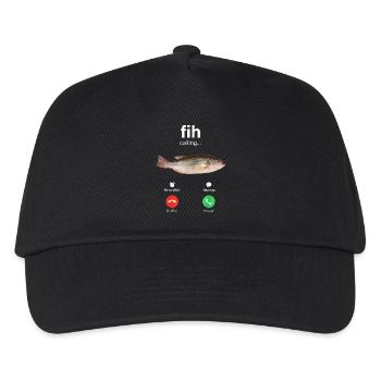 Fih Anruf Ablehnen Anruf Annehmen Lustiger Fisch - Kinder Basecap - Schwarz - Vorne