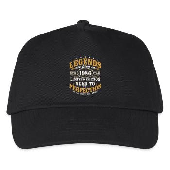 1986 Jahrgang Vintage Geburtstag Geschenk Retro - Kinder Basecap - Schwarz - Vorne