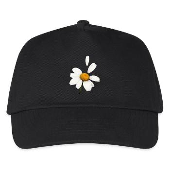 Margerite mit fliegenden Blütenblättern Design - Kinder Basecap - Schwarz - Vorne