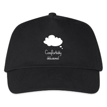 Comfortably Delusional, White - Kids’ Baseball Cap - black - Front