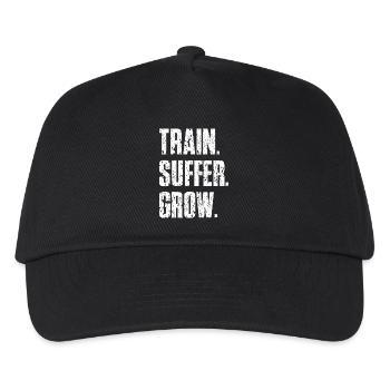 Train Suffer Grow Grunge Motto - White - Kids’ Baseball Cap - black - Front
