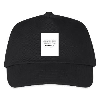 Life too short – using energy sensibly - Kids’ Baseball Cap - black - Front