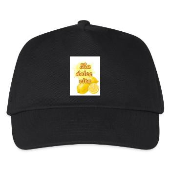 Zitrus Lebensfreude Design - Kinder Basecap - Schwarz - Vorne