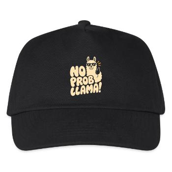 No Prob-Llama – Cooles Lama mit Daumen hoch - Kinder Basecap - Schwarz - Vorne