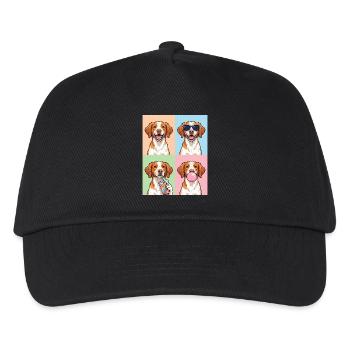 Hunde Brittany Hund - Kinder Basecap - Schwarz - Vorne