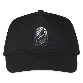 Nordischer Rabe mit Mondphasen Symbol - Kinder Basecap - Schwarz - Vorne