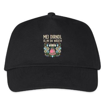 Mei Dirndl is in da Wäsch Ersatz Dirndl Tee Damen - Kinder Basecap - Schwarz - Vorne