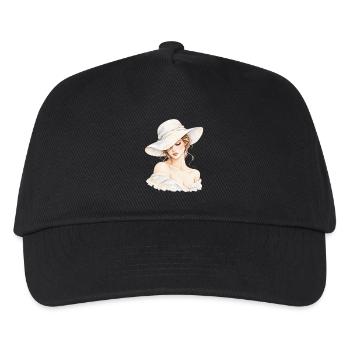 Portrait einer Frau mit Hut - Kinder Basecap - Schwarz - Vorne