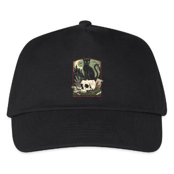 Halloween Katze - Kinder Basecap - Schwarz - Vorne