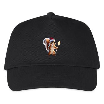 Magisches Weihnachts Eichhörnchen, Hüter des Wades - Kinder Basecap - Schwarz - Vorne