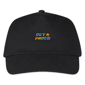 Raus und stolzer LGBT PRiDE - Kinder Basecap - Schwarz - Vorne