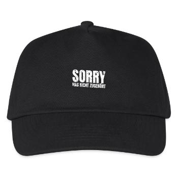 Sorry hab nicht zugehört lustig - Kinder Basecap - Schwarz - Vorne