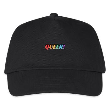 Queerer Regenbogentext - Kinder Basecap - Schwarz - Vorne