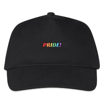 Pride Regenbogen Text - Kinder Basecap - Schwarz - Vorne