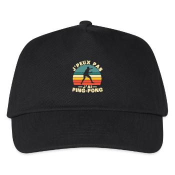 I Can't I Have Ping Pong Humor Geschenk - Kinder Basecap - Schwarz - Vorne
