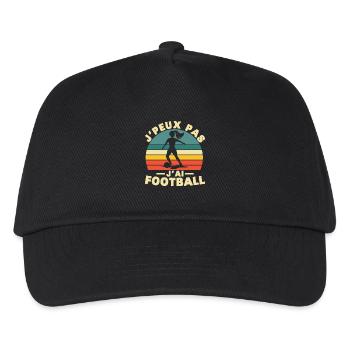 Ich kann nicht Ich habe Fußball Humor Geschenk - Kinder Basecap - Schwarz - Vorne