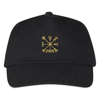Vegvísir Icelandic Symbol of Traveller Protection - Kids’ Baseball Cap - black - Front