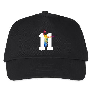 NUMBER 11 BASKETBALL 11TH BIRTHDAY - Kids’ Baseball Cap - black - Front