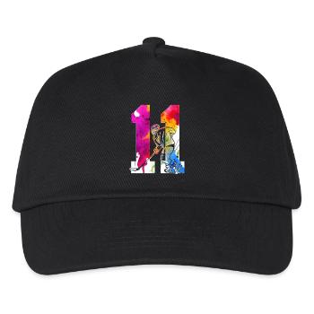 NUMBER 11 HOCKEY 11TH BIRTHDAY - Kids’ Baseball Cap - black - Front
