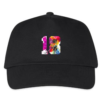 NUMBER 18 HOCKEY 18TH BIRTHDAY - Kids’ Baseball Cap - black - Front